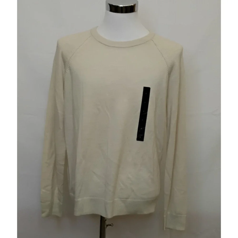 Banana Republic 100% Merino Wool Sweater Men's L Cream Crew Neck NWT #J5084